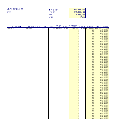 기록|주식 투자 성과 기록|주식 투자 성과